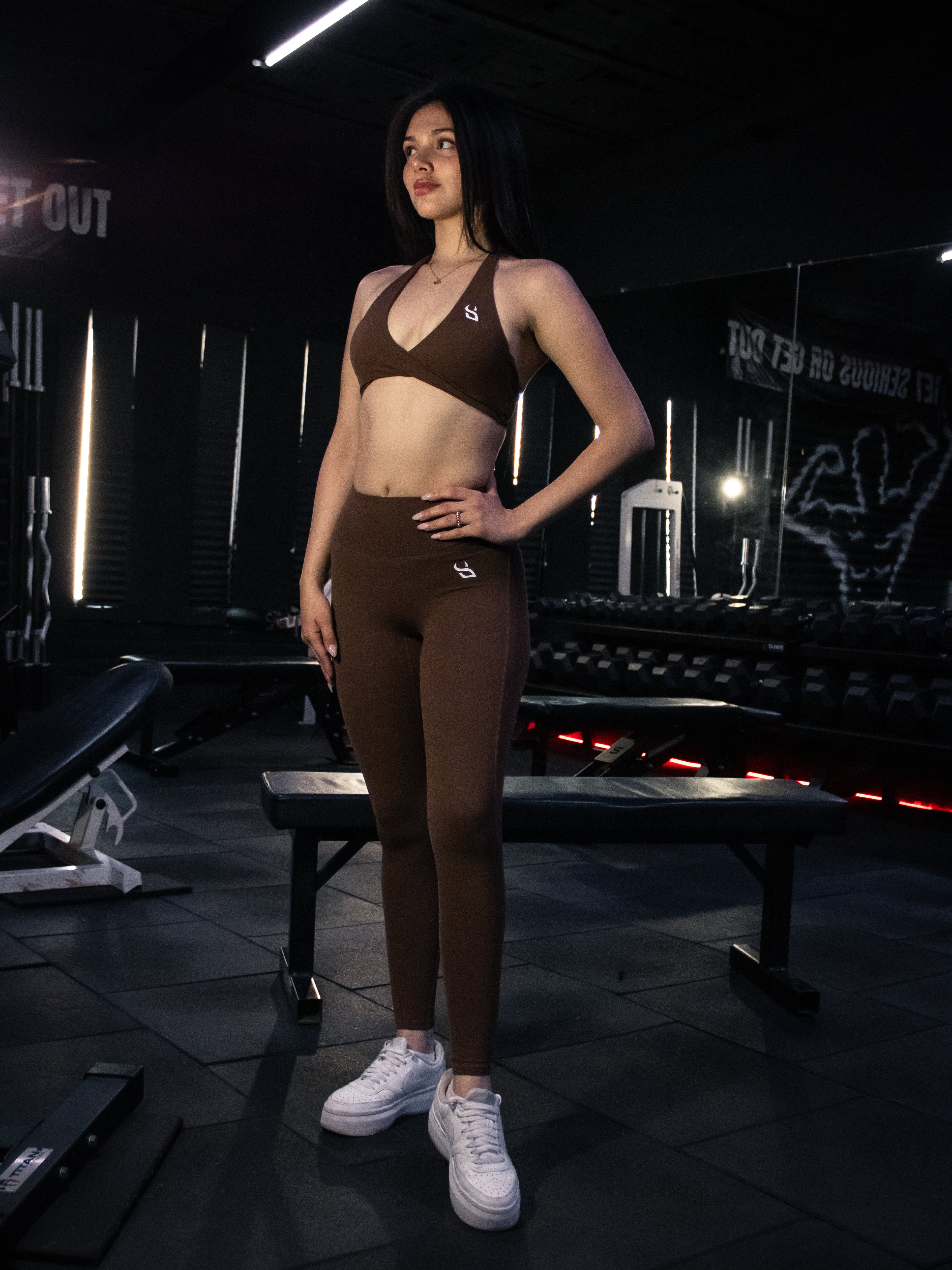 Twist Top & Leggins (café)