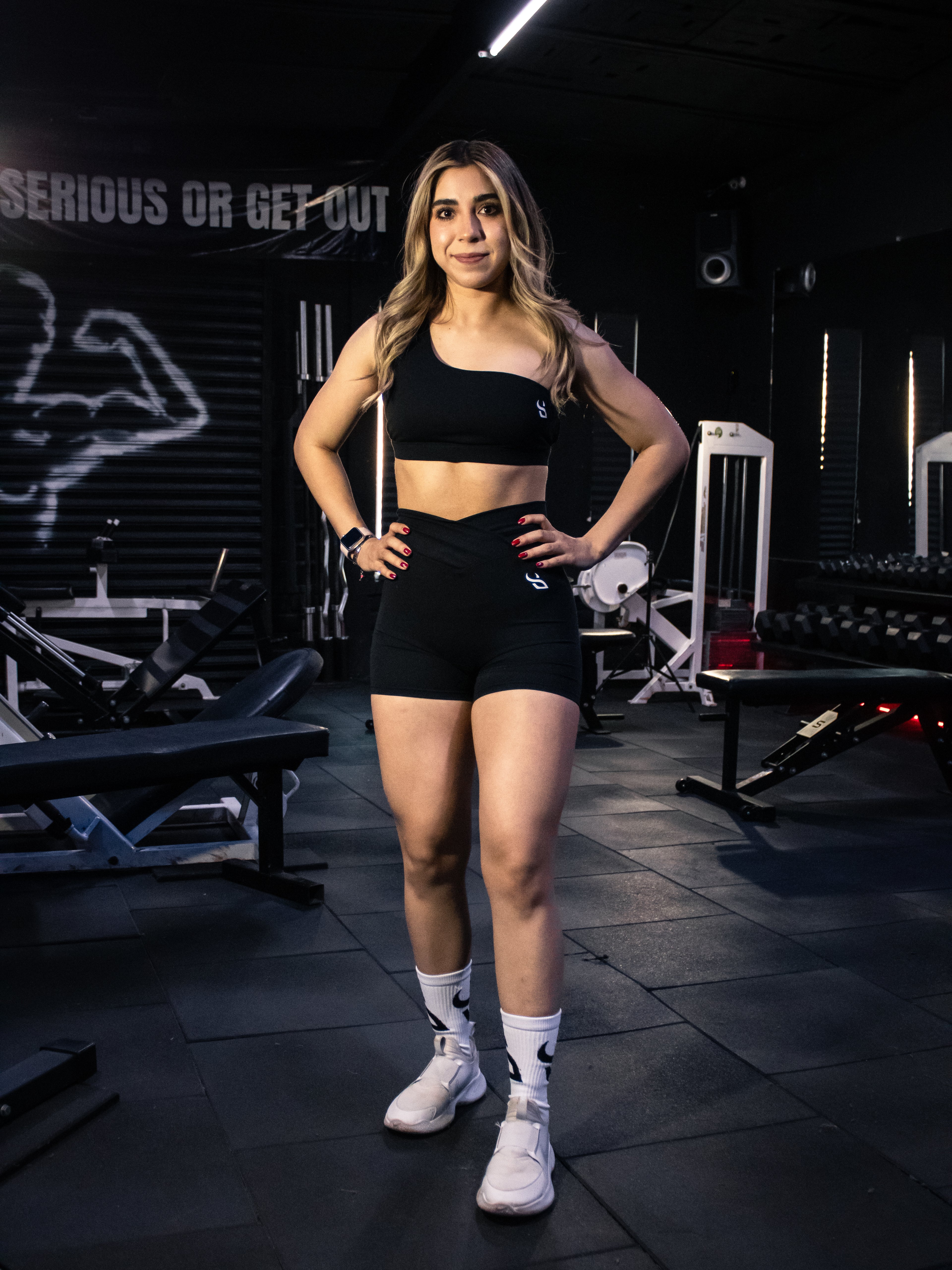 Top 1 tirante & Short (negro)