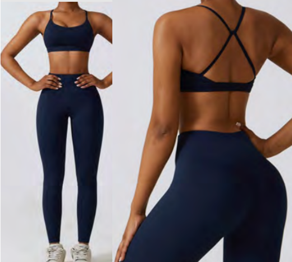 Top (ancho espalda x) & Leggins (azul marino)