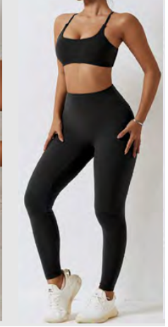 Top Regular (espalda x) & Leggins (negro)